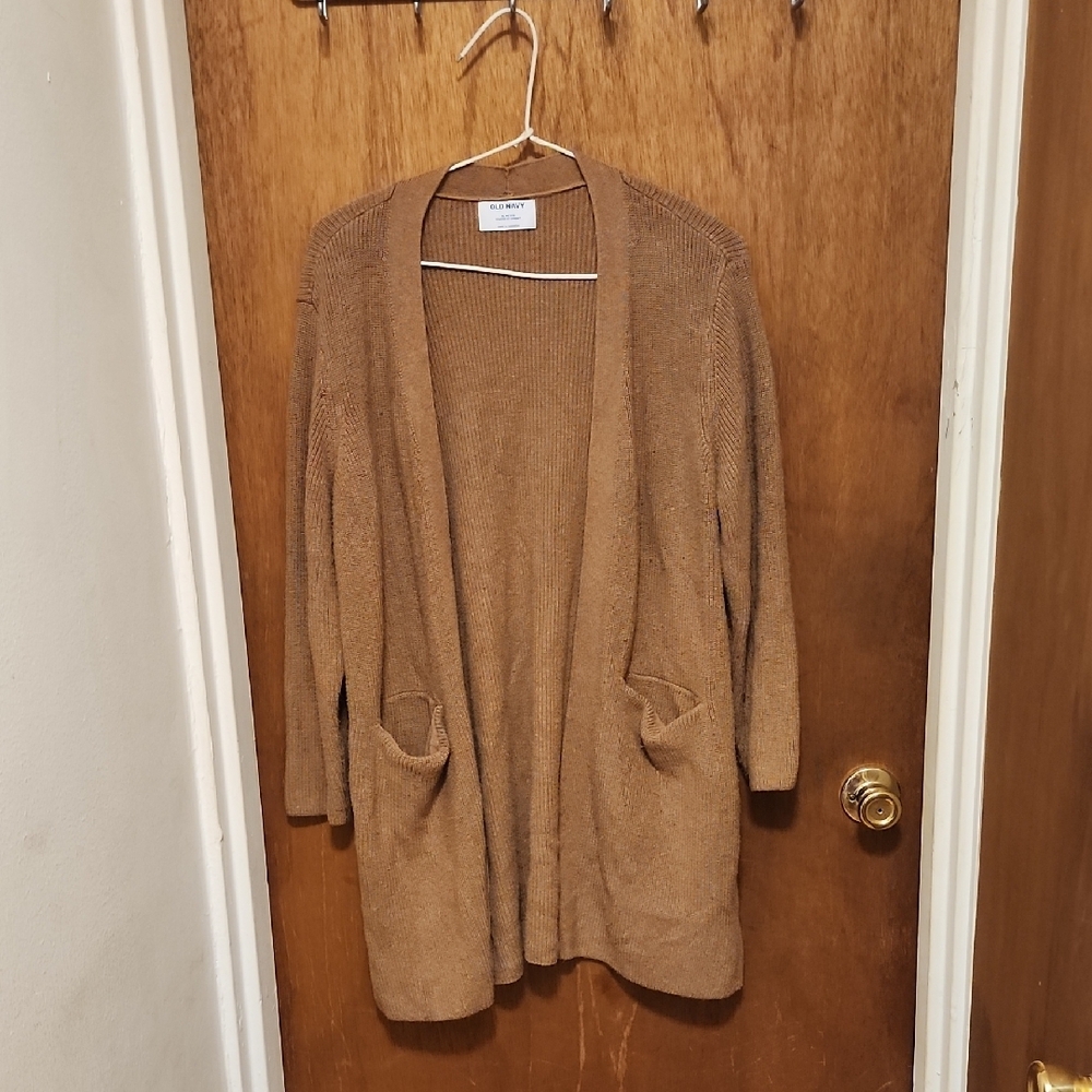 Preloved Old Navy Brown Cardigan sweater Women's size XL Petite